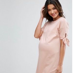 ASOS maternity tee dress with bow sleeve
